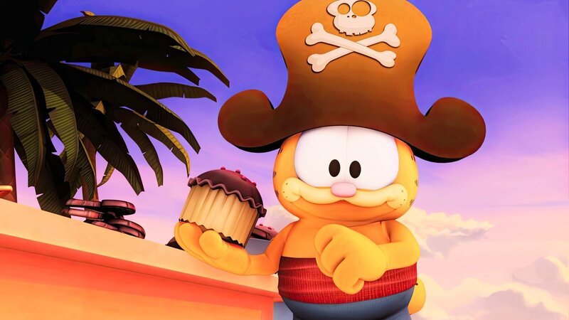 Garfield schwelgt im Überfluss. – Bild: ORF/​Mediatoon/​Dargaud Media/​Paws Inc.