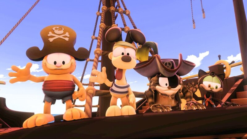 Pirat Garfield und seine Crew an Bord – Bild: ORF/​Mediatoon/​Dargaud Media/​Paws Inc.