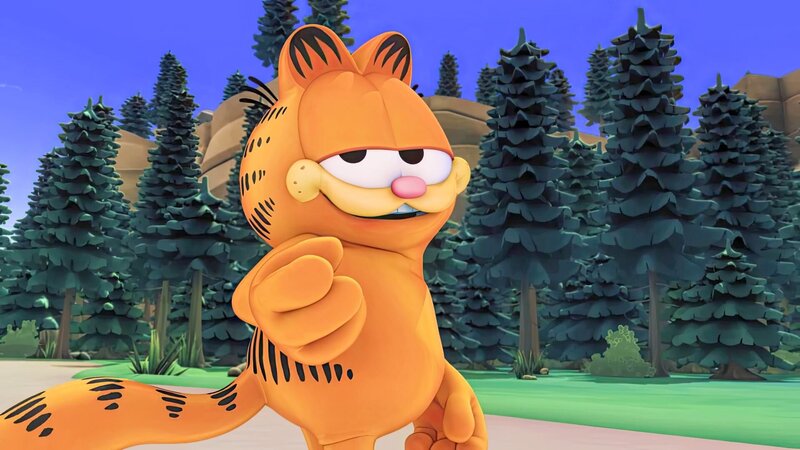 Garfield will mutig sein und als erster in den Wald gehen. – Bild: ORF/​Mediatoon/​Dargaud Media/​Paws Inc.