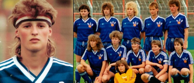 Doreen Meier (li.) und die DDR-Nationalmannschaft. – Bild: rbb/​diverse privat