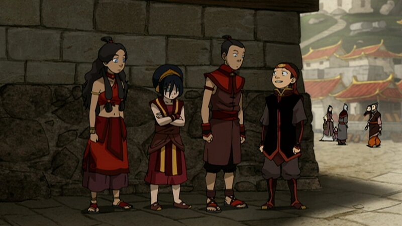 L-R: Katara, Toph, Sokka, Aang – Bild: Nicktoons UK