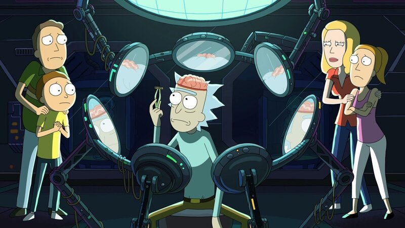 v.li.: Jerry, Morty, Rick, Beth, Summer – Bild: Paramount