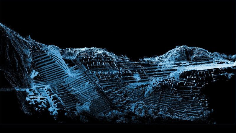Eine „Punktwolke“ ist ein Computerbild, das aus den gescannten Daten von Machu Picchu erstellt wurde. – Bild: The National Geographic Channel