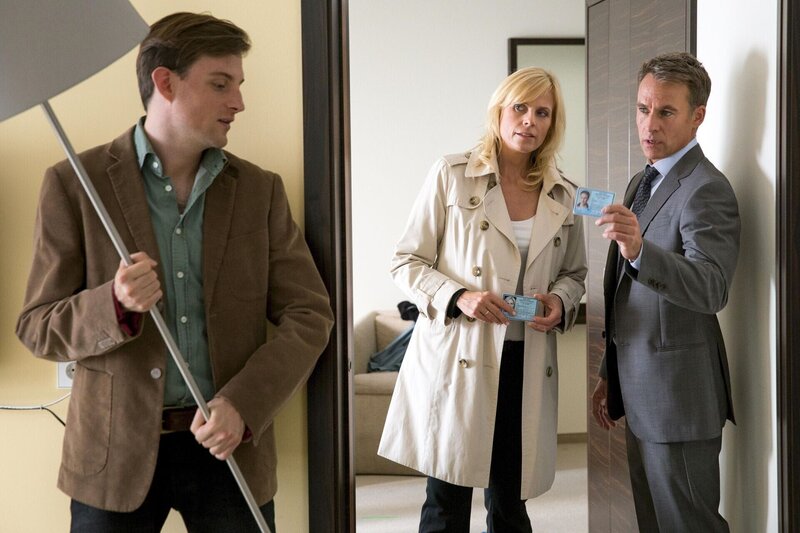 David Bartz (Alexander Finkenwirth, l.), Ina Zimmermann (Melanie Marschke, M.) und Jan Maybach (Marco Girnth, r.). – Bild: ZDF /​ Uwe Frauendorf