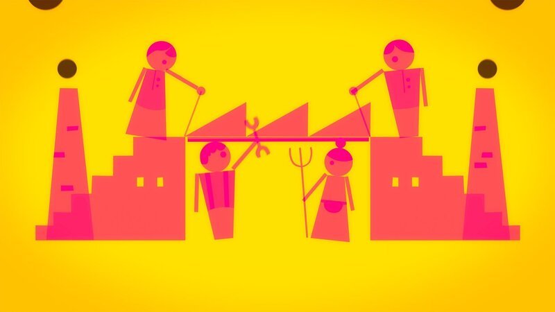 Marx und Engels sind überzeugt, dass nur eine Revolution der Arbeiterklasse die Ungerechtigkeit beenden kann. Nach dem Sieg der Arbeiter entsteht eine klassenlose Gesellschaft. Spätere Diktatoren missbrauchen aber die Ideen von Marx und Engels für ihre eigenen Zwecke. – Bild: ZDF