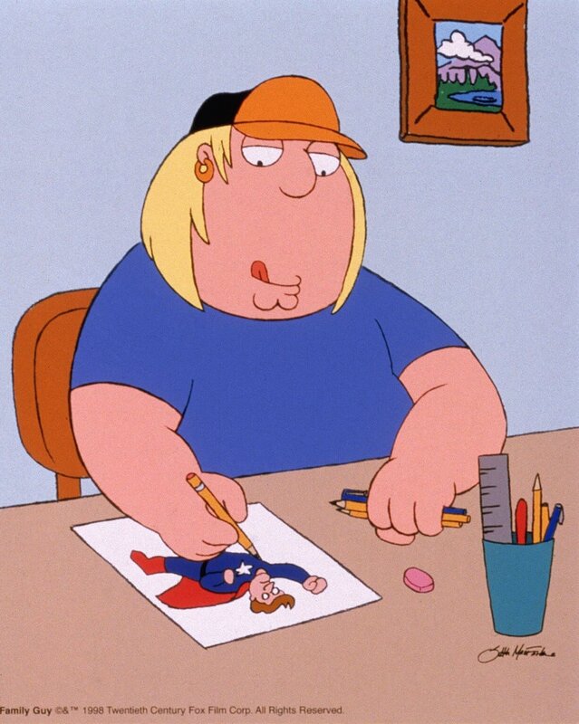 (4. Staffel) – Chris ist das Ebenbild seines Vaters: leicht übergewichtig und von dümmlicher Gutmütigkeit. – Bild: TM