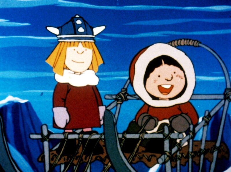 Wickie hat einen neuen Freund gefunden, ein Eskimo-Junge, mit dem er sich sofort gut versteht. – Bild: ORF/​Apollo Filmverleih
