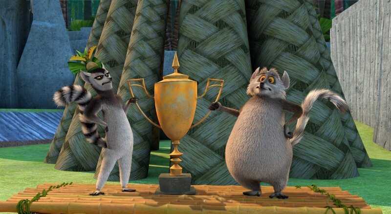 Wer hat gewonnen? King Julien (li.) oder sein Onkel William? – Bild: ORF/​Universal