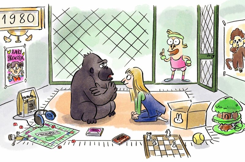 Die Wissenschaft hat versucht, Affen mit Worten, Zeichen und Symbolen zum Sprechen zu bringen. – Bild: Folimage/​Ex Nihilo