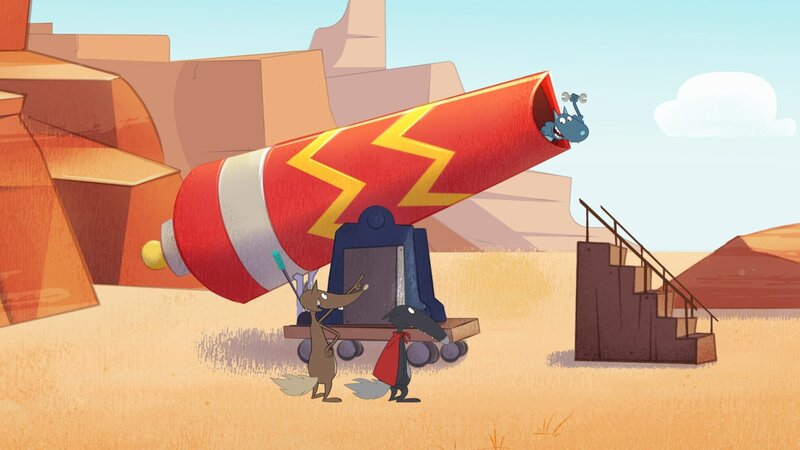 Wie kommt Wolf nur aus dieser Nummer raus? – Bild: KiKA/​Samka Productions