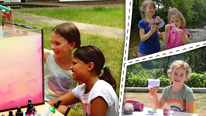 Kinder malen, experimentieren und basteln mit und am Wasser. – Bild: KiKA/Motion Works GmbH Kinder malen, experimentieren und basteln mit und am Wasser. – Bild: KiKA/Motion Works GmbH