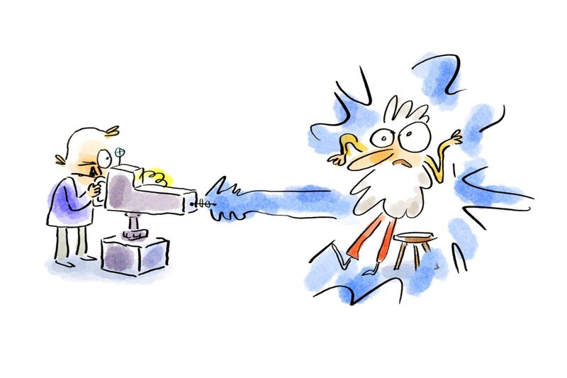 Professor Schnauzbart warnt vor den Gefahren des Einschrumpfens … – Bild: Folimage/​Ex Nihilo