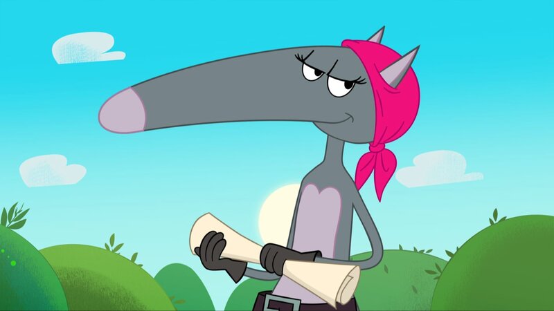 Piratin Holzbein-Jenny ist im Besitz der Schatzkarte. – Bild: KiKA/​Samka Productions