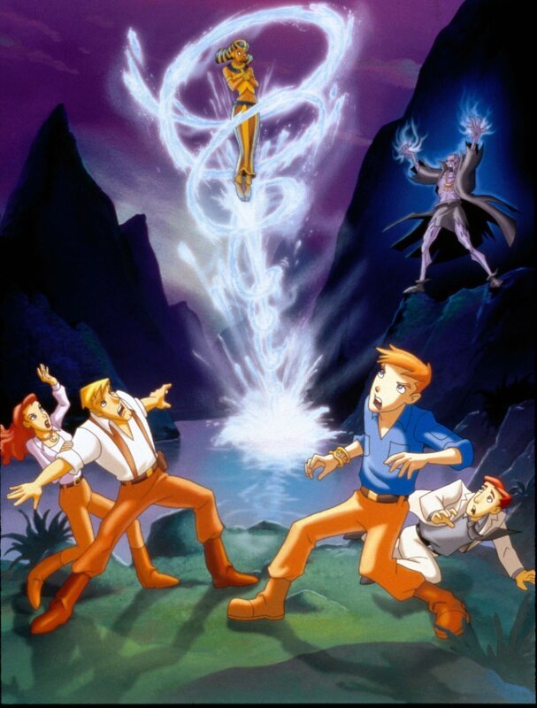 Die Suche nach den wertvollen Schriftrollen hält Alex (2.v.re.), Mutter Evy (li.) und Vater Rick (2.v.li.) auf Trab: Mit Imhotep auf den Fersen beginnt eine spannende Verfolgungsjagd quer durch alle Kontinente. – Bild: Universal Cartoon Studios LLC