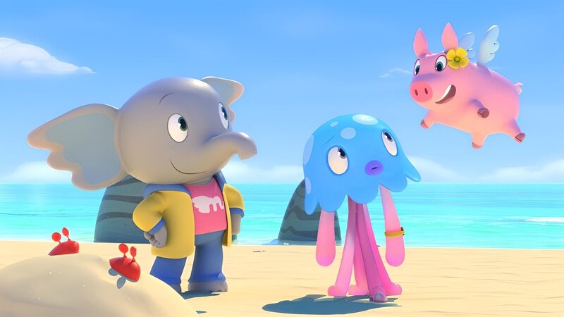 Takolo hat keine Einladung zu Kalebs königlicher Party bekommen. Die drei Freunde überlegen, wie Takolo trotzdem mitfeiern kann. – Bild: KiKA/​ZODIAK KIDS STUDIO FRANCE/​ANIMOKA