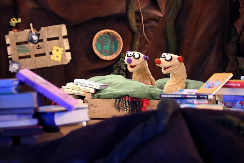 Jan & Henry wollen sich von ihrer Nachbarin Mauli Maulwurf ein paar Bücher ausleihen. – Bild: NDR/​RBB/​bigSmile Entertainment GmbH