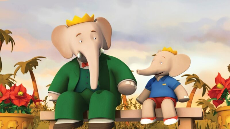 Babar und Badou reden über diesen aufregenden Tag in der Abendsonne. – Bild: KiKA/​Nelvana Limited/​TeamTO/​TF1