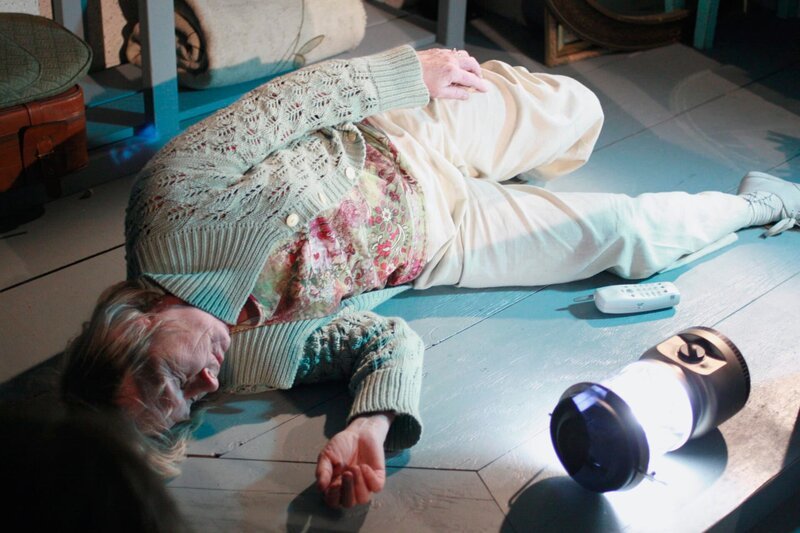 Als Mrs. McClusky (Kathryn Joosten) nach dem rechten in ihrer Kühltruhe sehen will, stürzt sie die Treppe hinunter und bleibt verletzt liegen … – Bild: Turner /​ COURTESY OF DISNEY MEDIA DISTRIBUTION