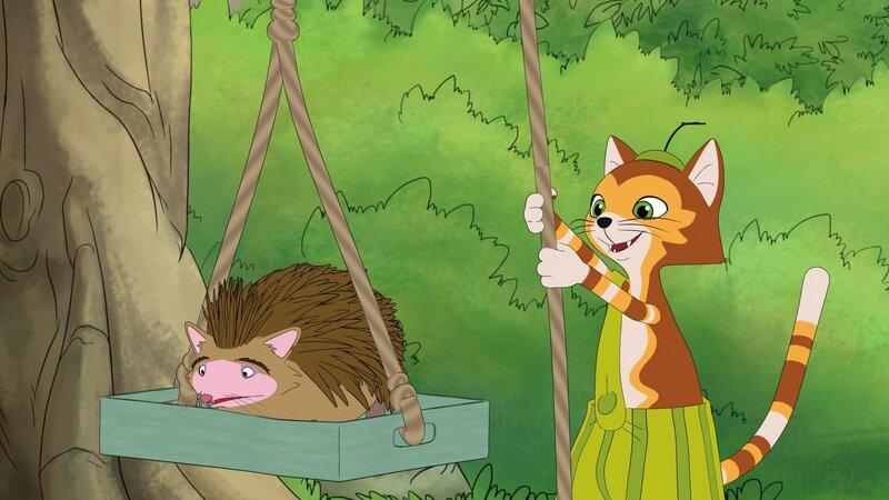 Ein Igel auf dem Weg in die Baumkrone – ob das gut geht? – Bild: ZDF