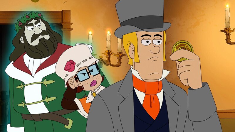 v.li.: Ghost of Christmas Present, Velma Dinkley, Fred Jones – Bild: Warner Bros. Animation