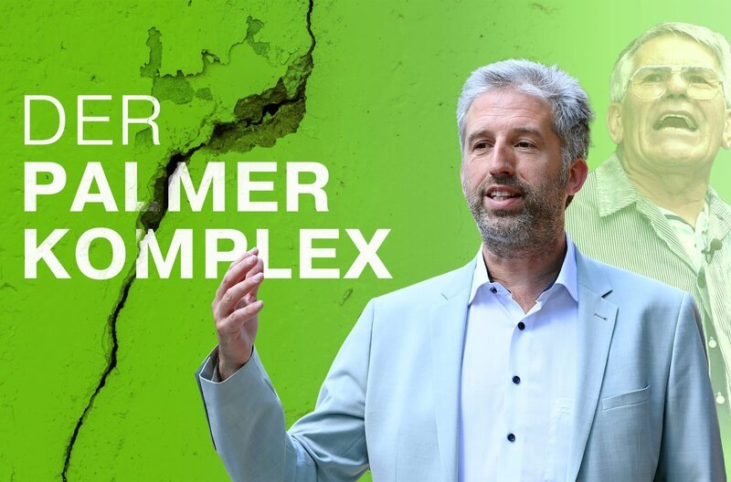 Tübingens Oberbürgermeister Boris Palmer (vorn) ist von seinem Vater Helmut geprägt, dem „Remstalrebell“. – Bild: phoenix/​SWR/​Frank Pfeiffer