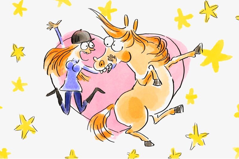 Warum sind einige Mädchen so vernarrt in Ponys? Weil sie viele Gemeinsamkeiten haben, weiß Professor Schnauzbart. – Bild: Folimage/​Ex Nihilo