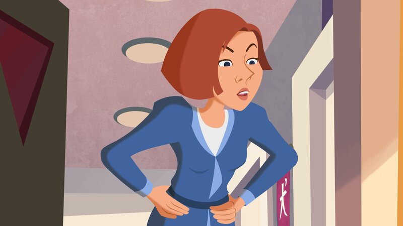 Was wollen denn all die Männer? Haben die sich in der Haustür geirrt? – Bild: ZDF/​WunderWerk