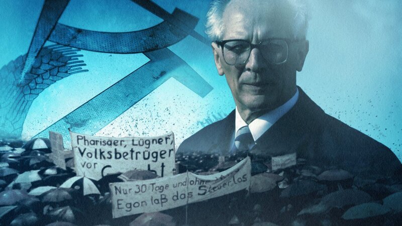 Anstatt ihre Versprechungen einzulösen, hat die DDR-Führung das sozialistische System zu ihrem eigenen Vorteil missbraucht. Lange hielt der Apparat die Wut der Bevölkerung unter Kontrolle, doch am Ende hatte er dem Protest nichts mehr entgegen zu setzen. – Bild: ZDF und Jörn Peper