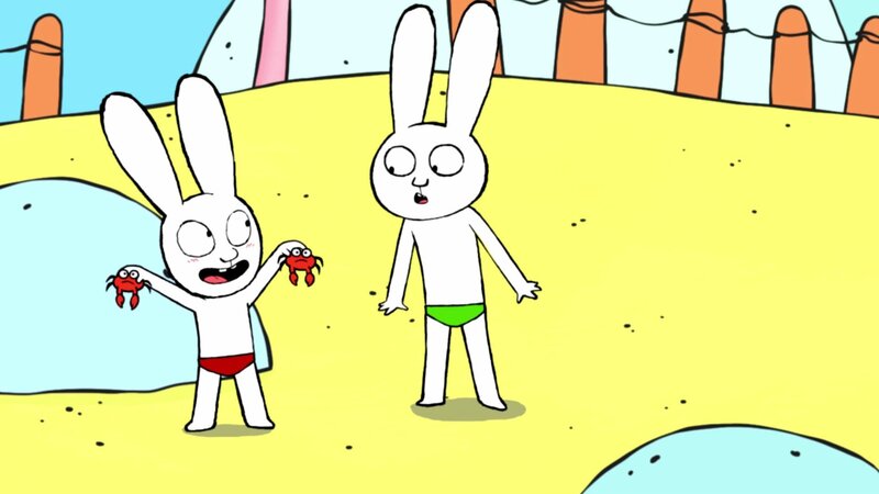 Simon (l.) beweist Leon (r.), dass er sich traut, Krebse zu fangen. Das hätte Leon nicht gedacht. – Bild: ZDF