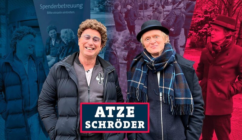 Der berühmte Kaufmann Atze Schröder möchte seinem Image heute noch weiter schaden, indem er Blut spendet. Humorist Pierre M. Krause steht ihm bei dieser Kurzstrecke zur Seite und hilft ihm beim Ausfüllen höchstprivater Formulare. Wir erfahren, warum Blutspenden sexistisch sind und welche Taktik sinnvoll ist, um bei der Narkose nicht überdosiert zu werden. Außerdem mit dabei: wilde Frisuren! Warnhinweis: Diese Kurzstrecke kann Spuren von Blut enthalten. – Bild: ZDF und SWR/​dibido