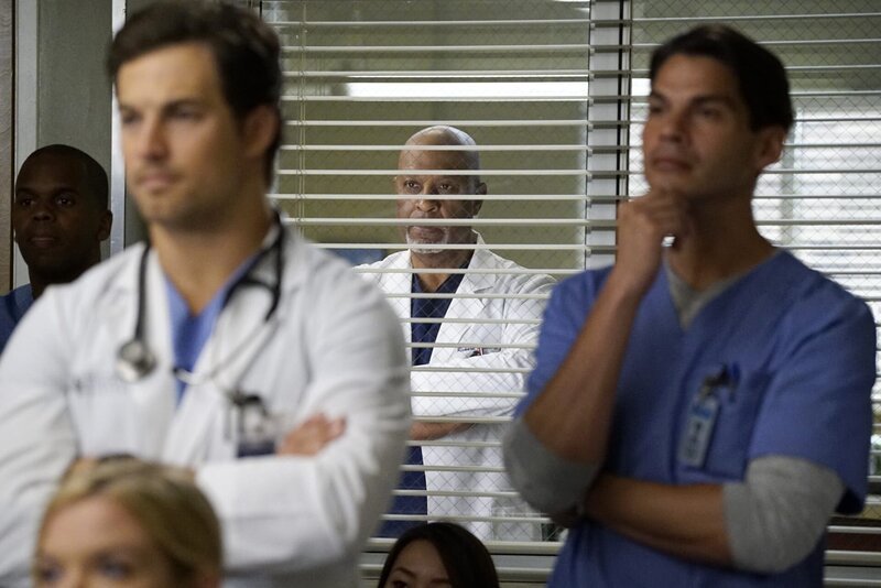 Die erfolgreiche Ausbildungsbeauftragte Dr. Eliza Minnick kommt ins Grey Sloan Memorial Hospital und macht die Mitarbeiter mit ihrer bloßen Anwesenheit, ihren Methoden und ihren Ideen für die Assistenzärzte nervös: Webber (James Pickens Jr., M.) … – Bild: American Broadcasting Companies, Inc. /​ Kelsey McNeal