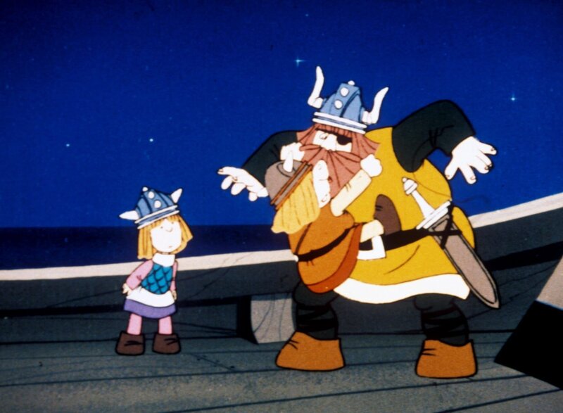 Wickie möchte Halvar dazu überreden, die geplante Reise nicht anzutreten. – Bild: ORF/​Apollo Filmverleih