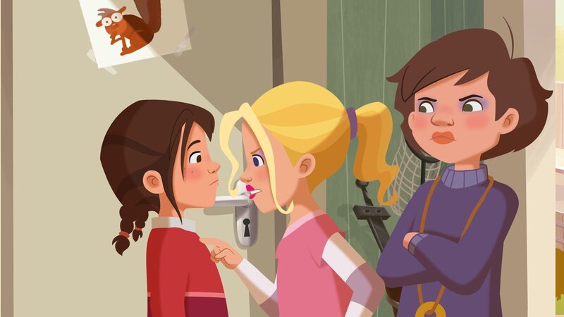 Die Mädchen wollen Eindruck schinden bei Benni. – Bild: ZDF/​WunderWerk