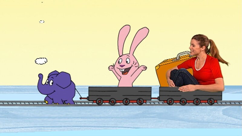 Anke Engelke singt gemeinsam mit Hase und Elefant ein Lied über deren Freundschaft: „Ohne Worte“. – Bild: WDR