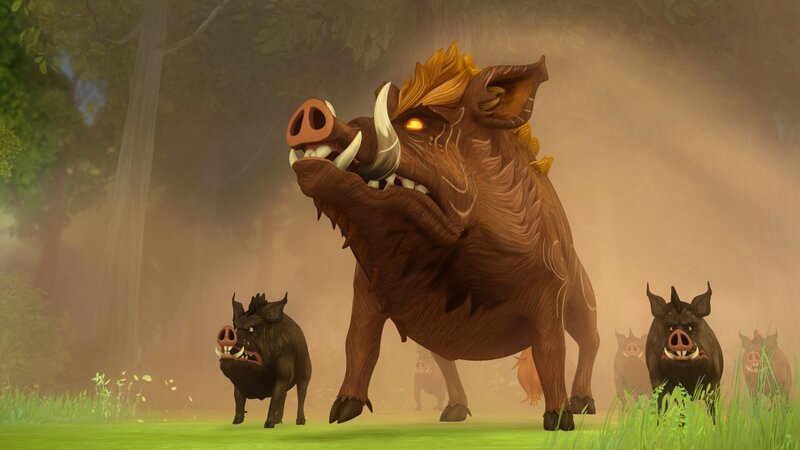 Der legendäre Eber Henwen bedroht Camelot. – Bild: SWR/​Blue Spirit Productions/​Canal+ Thématiques