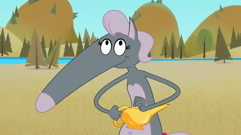 Wolfine probiert die Lampe heimlich selber aus. – Bild: KiKA