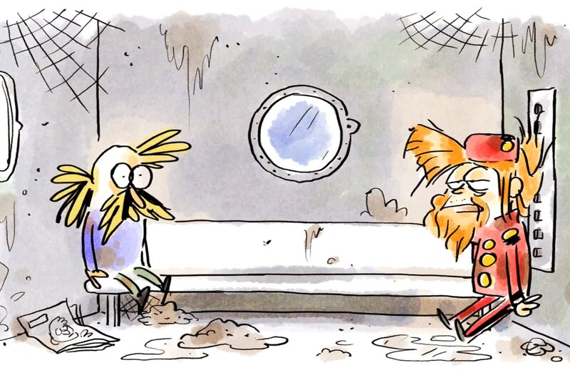 Gibt es denn keine Toiletten im Weltraumlift? – Bild: Folimage/​Ex Nihilo