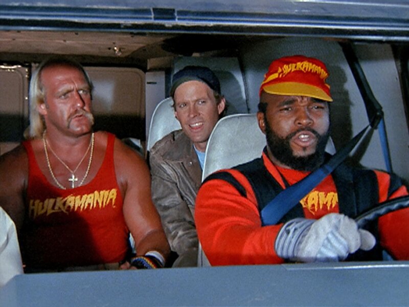 Hulk Hogan (li.) bittet seinen Kumpel B.A. (Mr. T, re.) und das A-Team um Hilfe … – Bild: RTL II