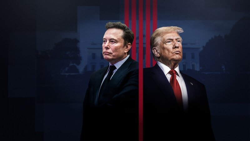 Elon Musk und Donald Trump: von der Verbindung zwischen dem reichsten und der mächtigsten Mann der Welt hatten sich viele einiges versprochen – und andere das Schlimmste befürchtet. Wie kam es zu der Zusammenarbeit zwischen dem Unternehmer und dem US-Milliardär? Und was führte zum öffentlich ausgetragenen Streit? – Bild: ZDF und Getty Images: Kevin Dietsch /​ Anna Moneymaker