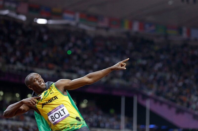 Olympische Sommerspiele, 2012: Porträt des jamaikanischen Sprinters Usain Bolt im Londoner Olympiastadion – Bild: SWR/​Anja Niedringhaus/​pa