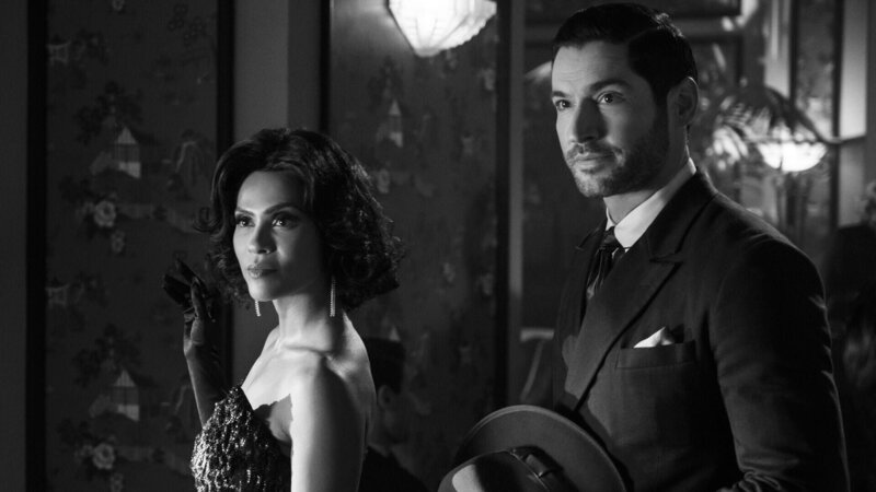 Maze (Lesley-Ann Brandt), Lucifer (Tom Ellis)  +++ Die Verwendung des sendungsbezogenen Materials ist nur mit dem Hinweis und Verlinkung auf RTL+ gestattet. +++ – Bild: RTL /​ 2020 WBEI