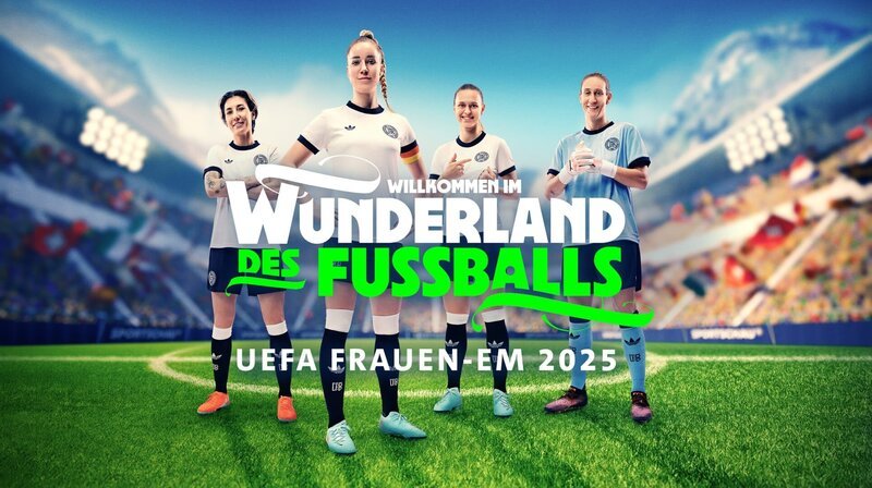 Das Cover zur UEFA Frauen-Europameisterschaft in der Schweiz 2025 in der ARD. – Bild: NDR/ARD Das Cover zur UEFA Frauen-Europameisterschaft in der Schweiz 2025 in der ARD. – Bild: NDR/ARD