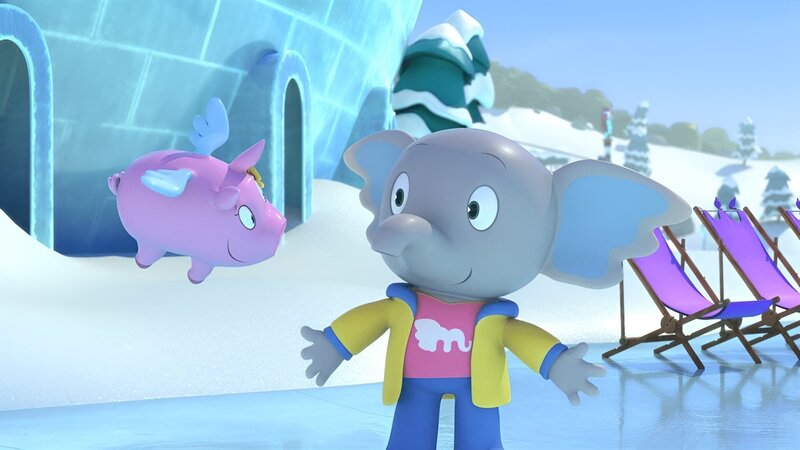 Mamfie und Pinkie möchten Ferien im Eishotel machen. – Bild: KiKA/​ZODIAK KIDS STUDIO FRANCE/​ANIMOKA