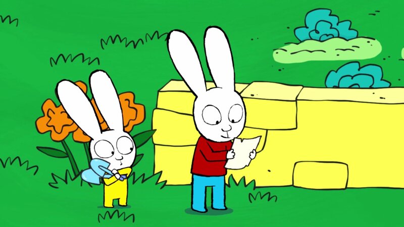 Simon (r.) studiert die alte Schatzkarte von Mama akribisch. Gemeinsam mit Franz (l.) will er den vergrabenen Schatz unbedingt finden. – Bild: ZDF