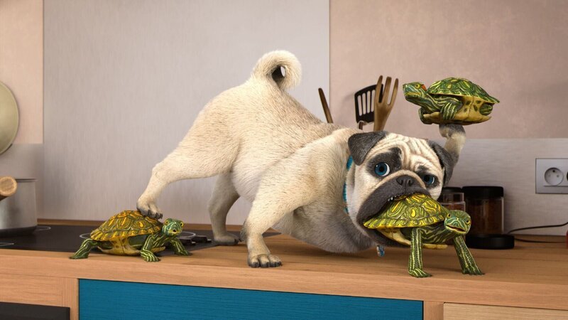 Das Schildkröten-Trio hat eine ungemeine Schwäche dafür, in den unpassendsten Momenten aufzukreuzen! Das lässt sich Mike nicht gefallen.. – Bild: Team TO S.A.S.