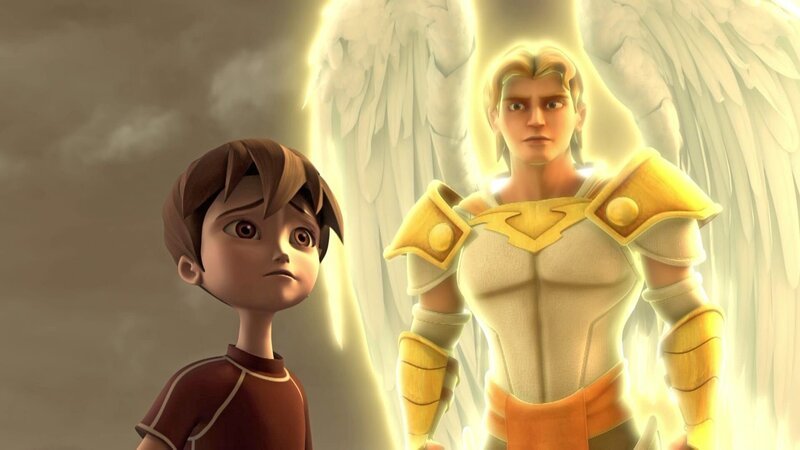 Chris (li.) trifft auf den Erzengel Michael – Bild: @Bibel TV