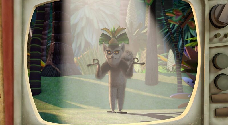King Julien ist gelangweilt von dem immer gleichen Unterhaltugnsprogramm. Kurzerhand kreiert er eine eigene Show. – Bild: ORF/​Universal