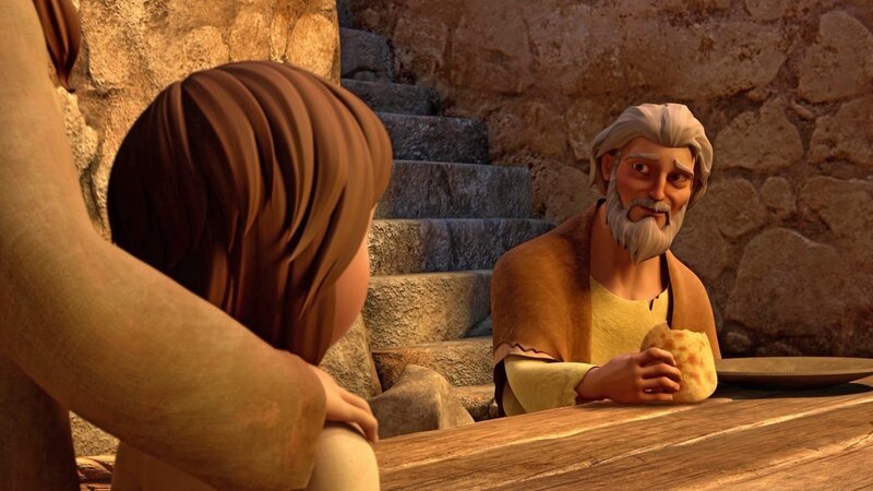 (v.l.) Micahs Mutter (Arm), Micah, Elia – Bild: Bibel TV