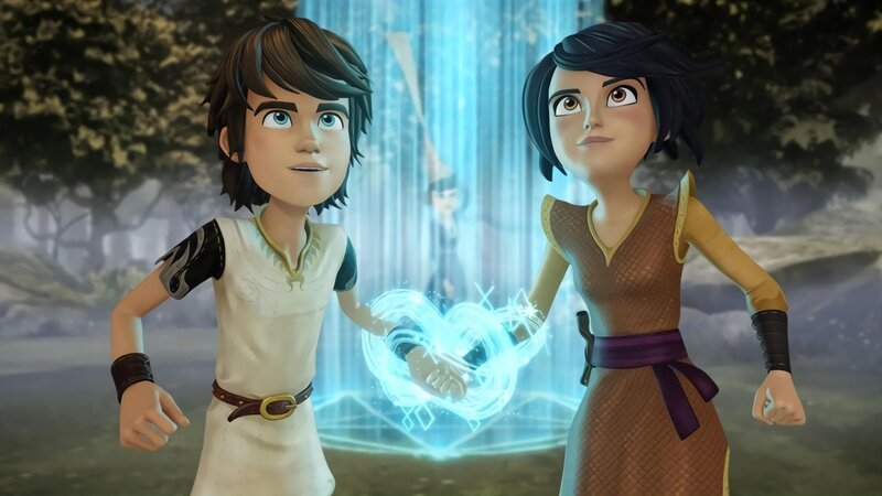 Arthur und Morgan bündeln ihre Kräfte, um den Fluch der Melusine zu brechen. – Bild: SWR/​Blue Spirit Productions/​Canal+ Thématiques