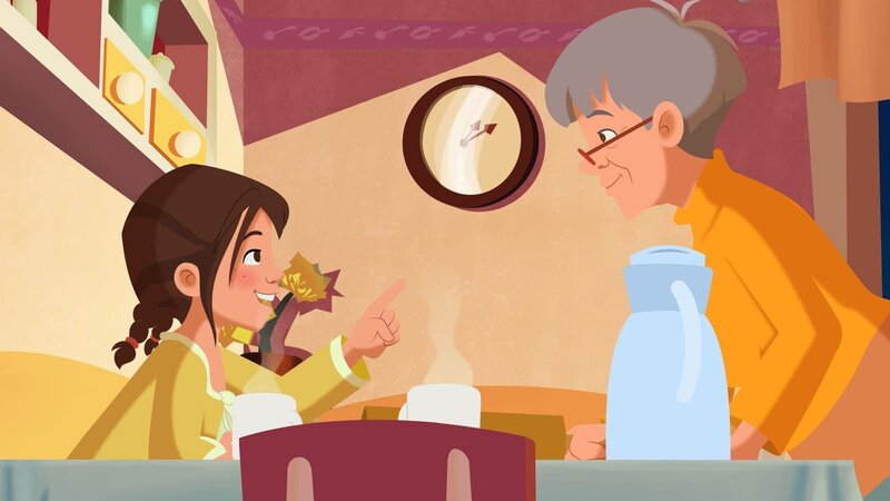 Tara und Oma Friedrichstadt schmieden gemeinsame Pläne. – Bild: ZDF/​WunderWerk